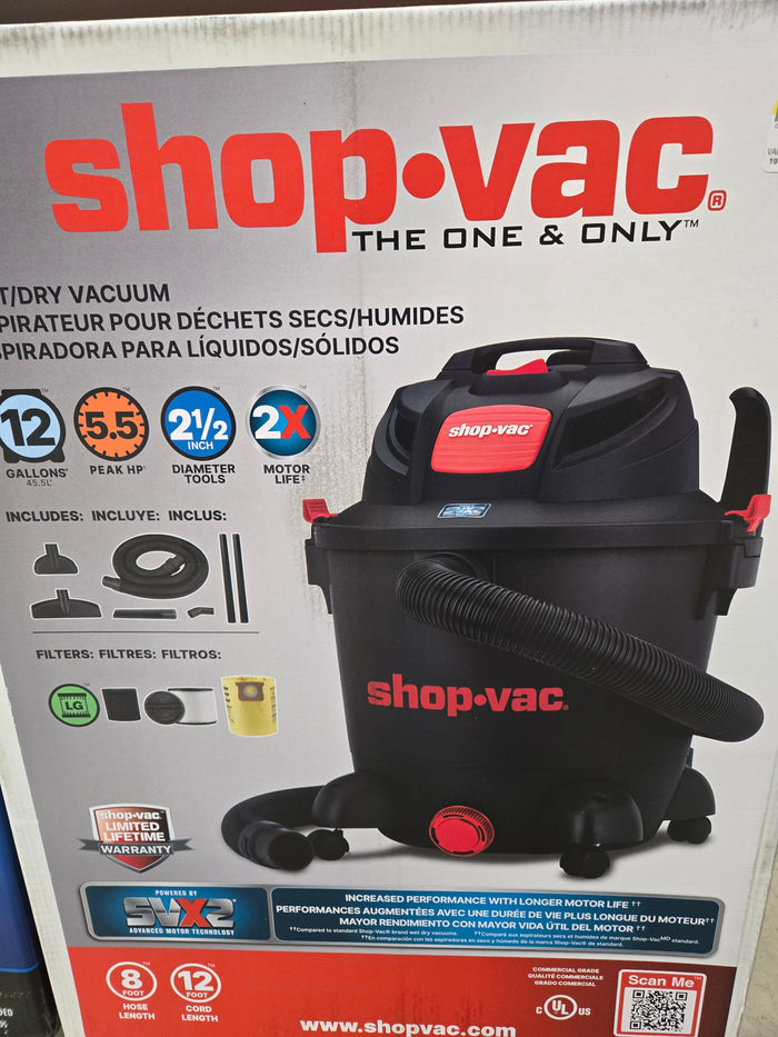 Vacuum Wet/Dry 5.5 PHP 12 Gallon