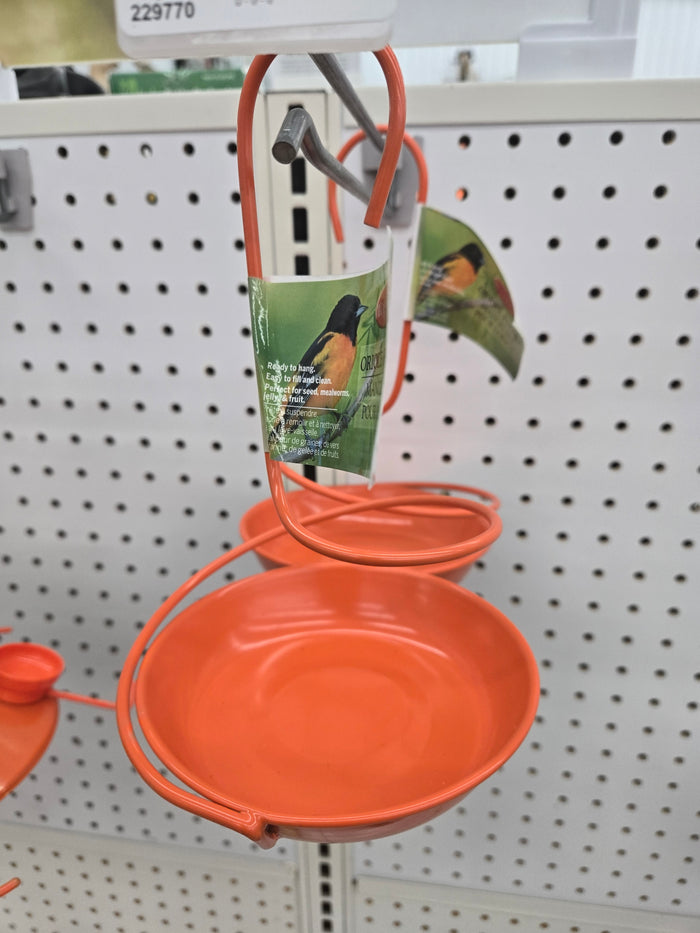 Orange Metal Jelly Feeder for Wild Birds