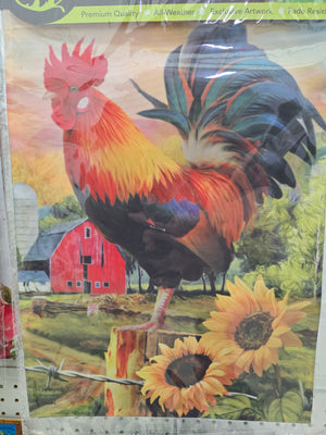 Fancy Rooster Garden Flag