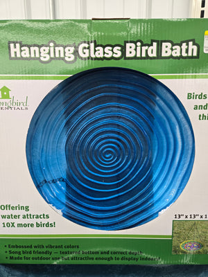Blue Swirls Bird Bath for Wild Birds