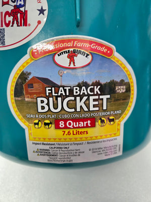 DuraFlex Plastic Flatback Bucket 8QT Teal