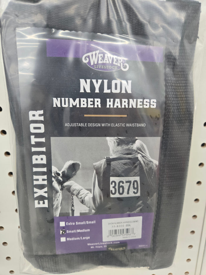 Nylon Exhibitor Show Number Harness Med/Lg Show Number Holder