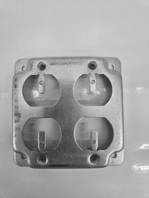 Southwire G1939 Box Cover, 4-Gang, Square, 4 in W, Steel, Silver, Galvanized