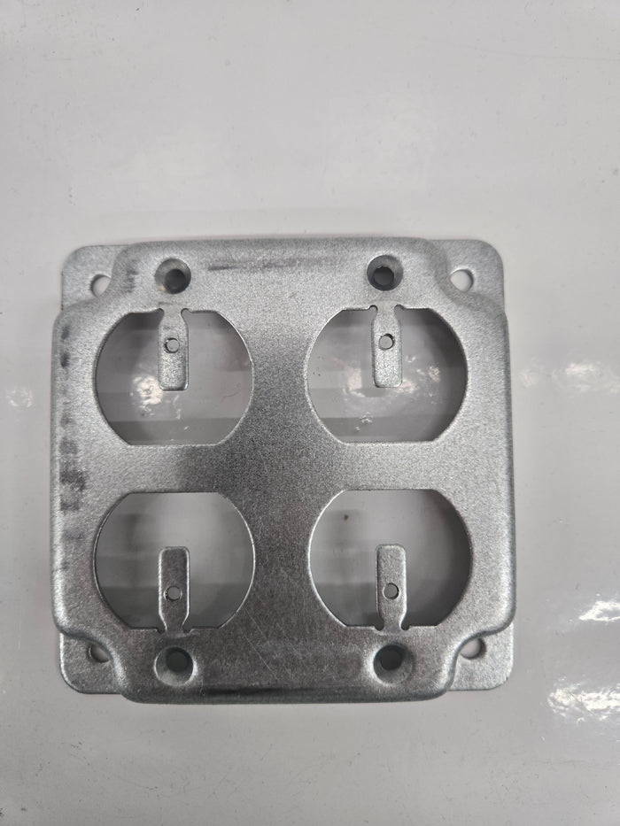 Southwire G1939 Box Cover, 4-Gang, Square, 4 in W, Steel, Silver, Galvanized