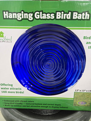 Cobalt Swirl Bird Bath