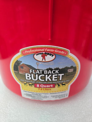 DuraFlex Plastic Flatback Bucket 8QT Red