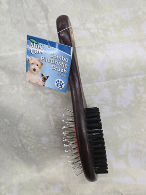 Aloe Care 06408 Large Dog Tufted Pin and Bristle Brush Combo, Fiber