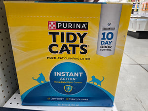 Tidy Cats Instant Action 7023010785 Cat Litter, 35 lb Capacity, Gray/Tan, Granular Jug