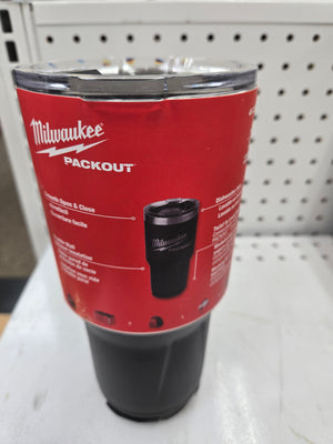 Milwaukee PACKOUT 30 oz Tumbler with Sliding Magnetic Lid, Black Insulated Metal