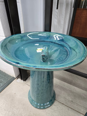 Teal Bird Bath for Wild Birds