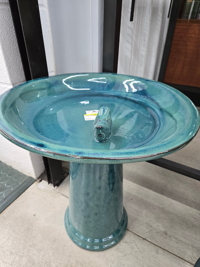 Teal Bird Bath for Wild Birds