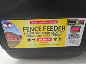 DuraFlex Plastic Fence Feeder with Stabilizer Chain 16IN Blk