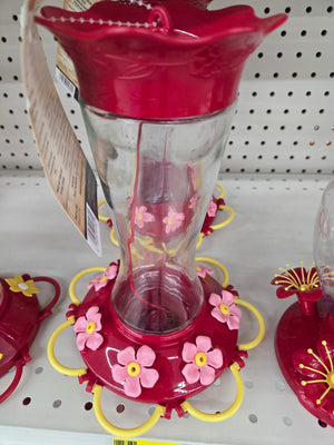 Wildflower Glass Hummingbird Feeder