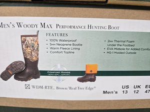 The Original Muck Boot Company Woody Max Series Hunting Boots, 13, Brown/Realtree Edge Camo