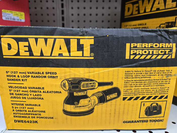 DEWALT DWE6423K Random Orbit Sander, 3 A, 5 In Hook and Loop Pad/Disc