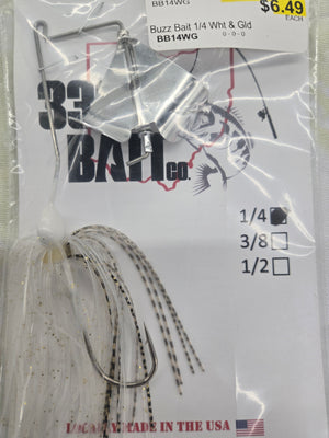 Buzz Bait 1/4 oz White and Gold
