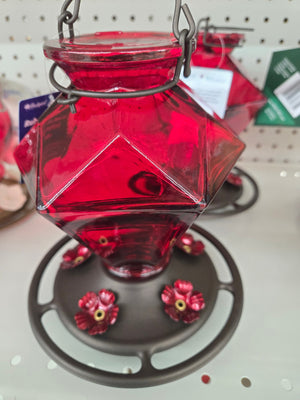 Jewel Glass Hummingbird Feeder