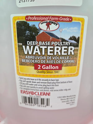 Little Giant DBW2 Deep Base Poultry Waterer, 2 gal Capacity, Red