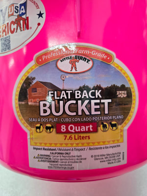 DuraFlex Plastic Flatback Bucket 8QT Pink