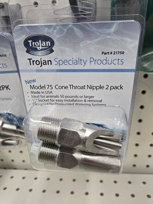 Model 75 Cone Throat Nipple Waterer 2PK 1/2" Pig Nipple