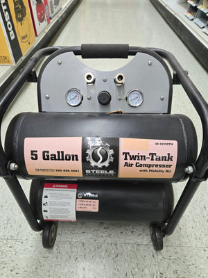 Steele 5 Gallon Twin Tank Compressor