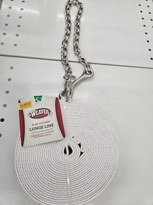 Cotton Lunge Line 27' White Lunge Line