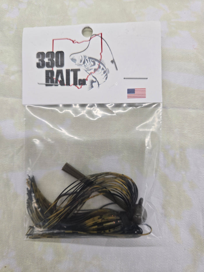3/8 oz Football Jig - Green Pumpkin Modified