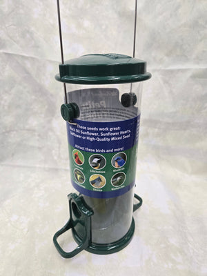 Petite Green Tube Feeder for Wild Birds