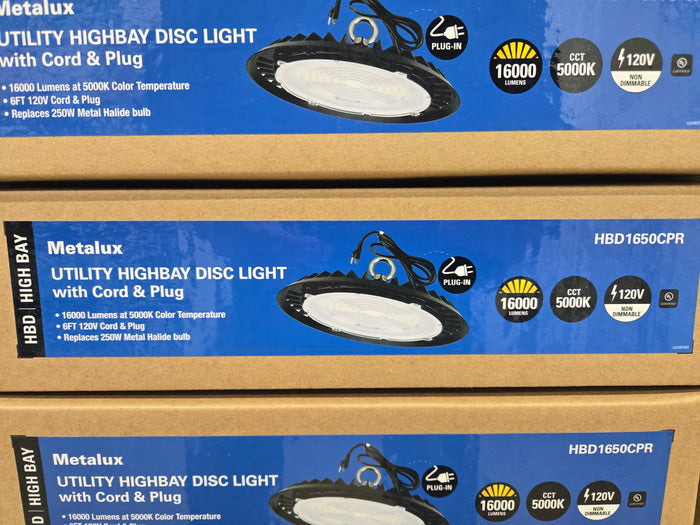 Metalux HBD1650CPR High Bay Fixture, 150 W, 16,500 Lumens, 5000 K, Aluminum