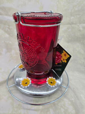 Red Mason Jar HB Feeder