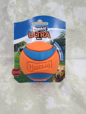 Chuckit! Ultra Ball Dog Toy, Large, Rubber, Blue/Orange