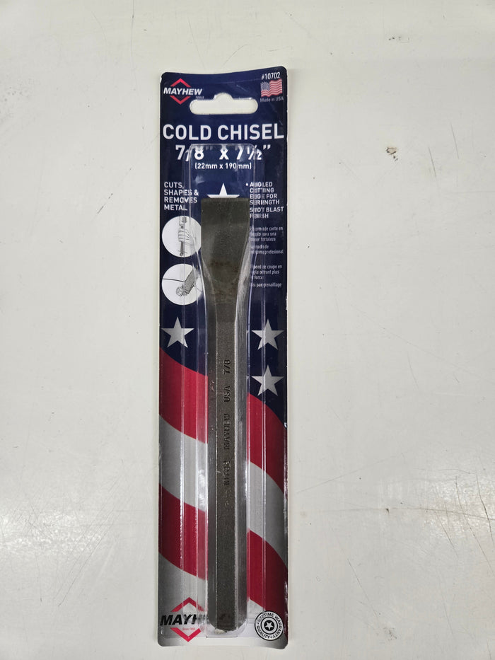 Mayhew 10702 Cold Chisel, 7/8 in Tip, 7-1/2 in OAL, Steel Blade