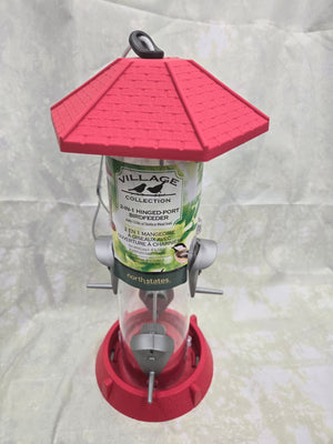 2-in-1 Red 4 Perch Feeder