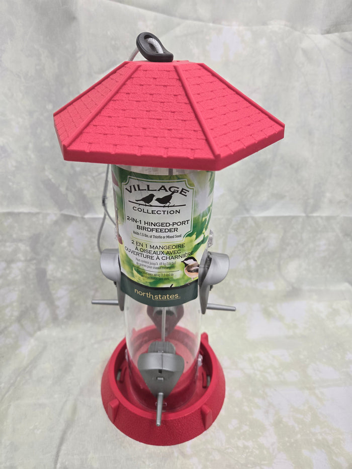 2-in-1 Red 4 Perch Feeder