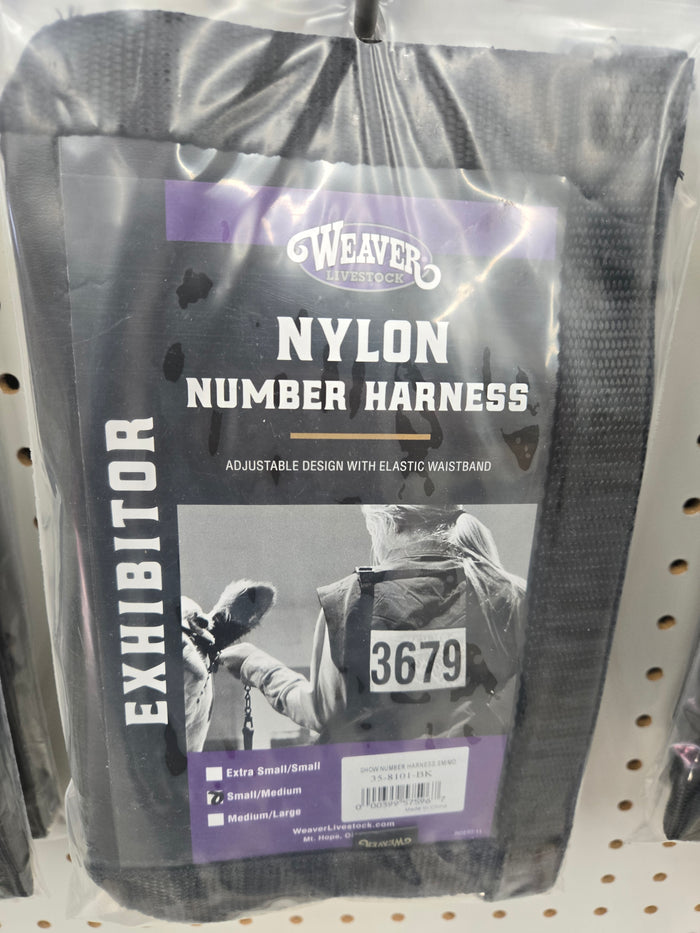 Nylon Exhibitor Show Number Harness Sm/Med Show Number Holder