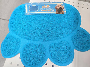 Pet Dining Mat Blue Paw