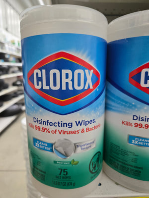 Clorox 01656 Disinfecting Wipes Can, Fresh, White