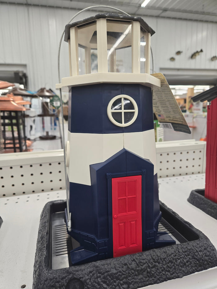 Navy Lighthouse Bird Feeder