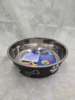 Loving Pets 7405ME Pet Feeding Bowl, Medium, 28 oz, Polyresin/Stainless Steel, Espresso