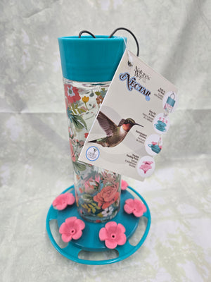 Peony Glass Hummingbird Feeder