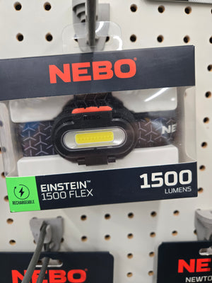 Nebo Einstein Headlamp, 2200 mAh Lithium-Ion Battery, 1500 Lumens, 209 ft Beam Distance