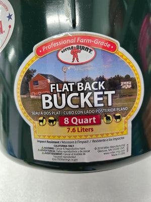 DuraFlex Plastic Flatback Bucket 8QT Green