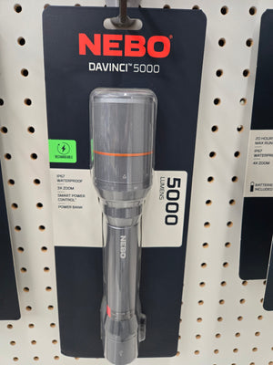 Nebo Davinci Handheld Flashlight, 4500 mAh Lithium-Ion Battery, 5000 Lumens, 2 Hr Run Time