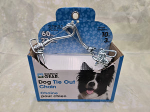 Boss Pet PDQ 43710 Tie-Out Chain, Twist Link, 10 ft L, Steel, For Large Dogs Up to 60 lb
