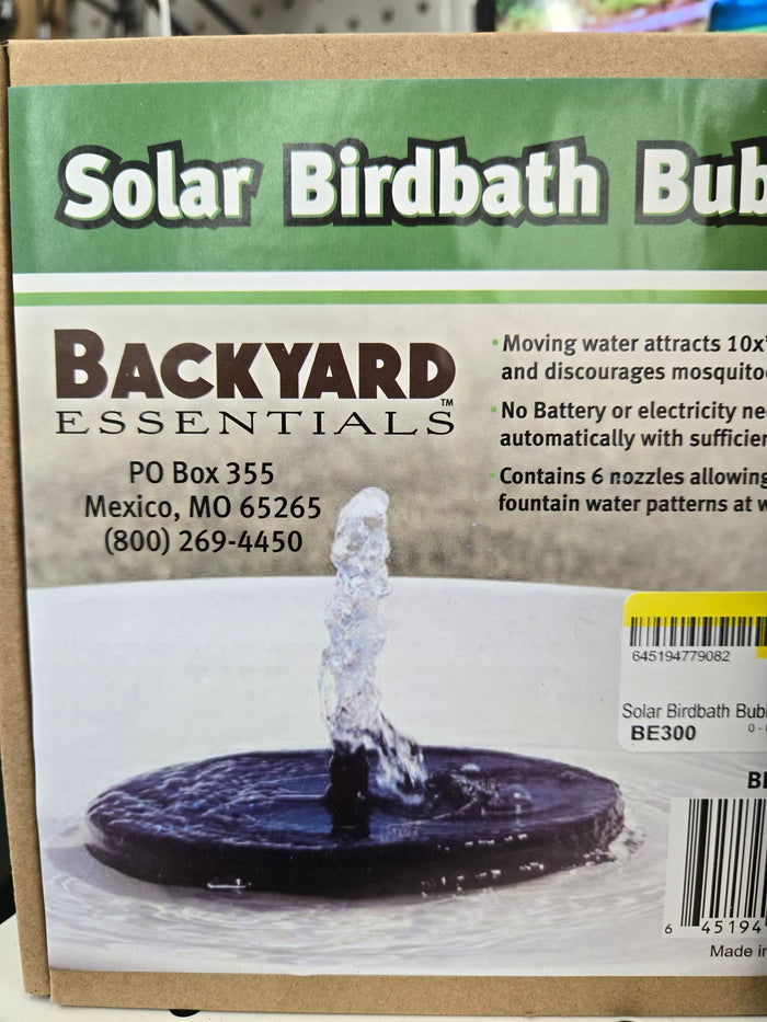 Solar Birdbath Bubbler Fountain