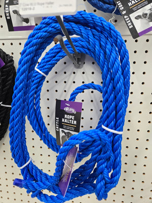 Poly Rope Cattle Halter 7' Cow Blue Rope Halter