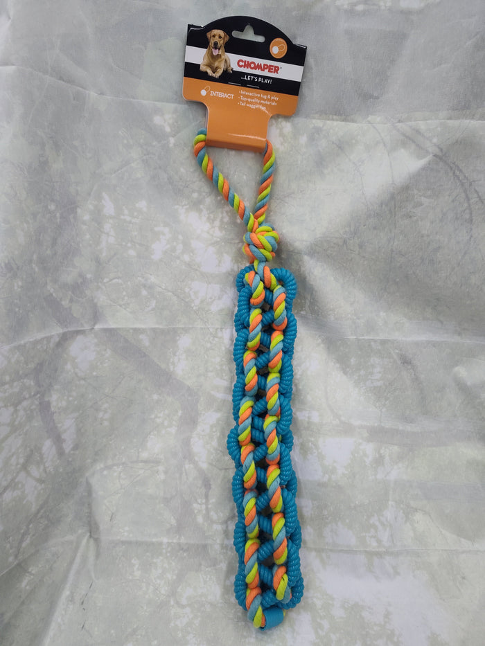 Chomper WB15530 Dog Toy, Braided Rope, TPR/Rope Tug Toy