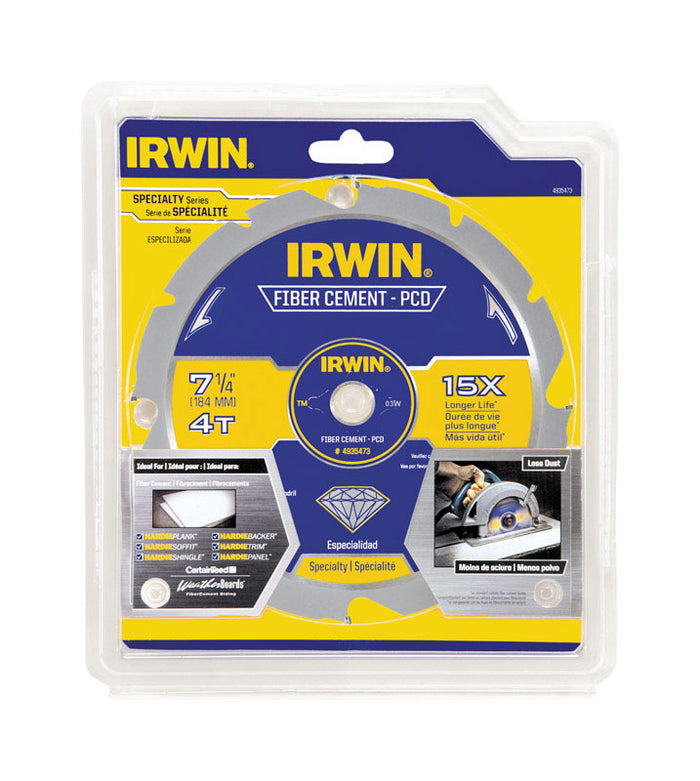 Irwin Marathon 7 1/4" Diameter by 5/8" Circular Saw Blade Steel with 4 Teeth