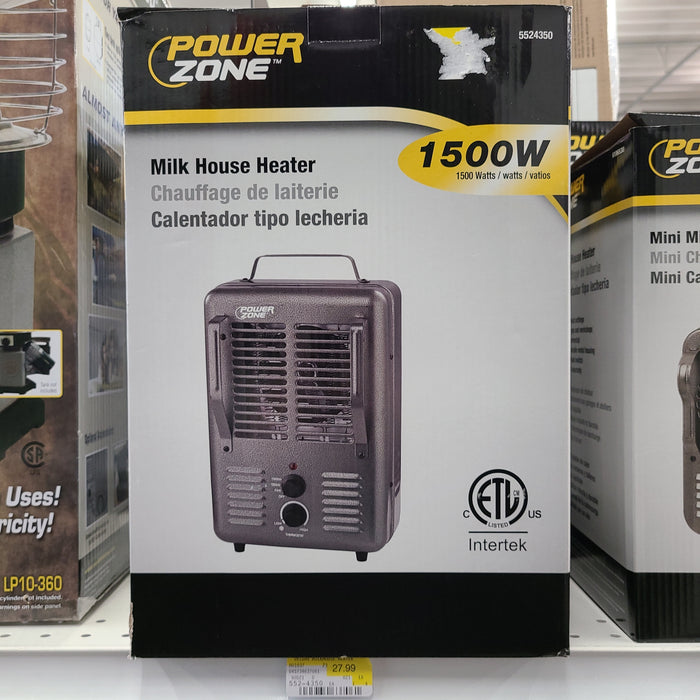 Power Zone 1500W Electric Milk House Heater