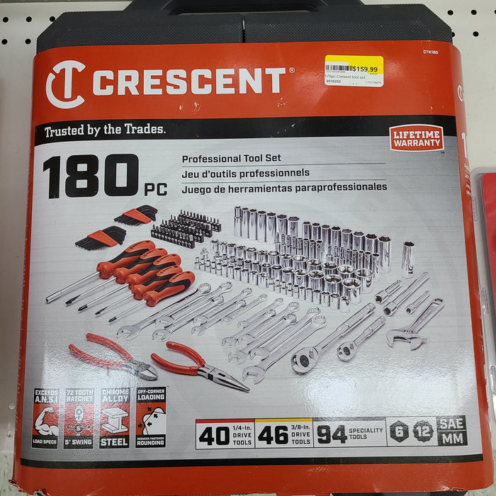 180pc.Cresent tool set